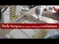 Garnrollen Rondell, Holz Korpus mit Papier Klebeband verleimen