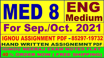 med 8 solved assignment 2020-21 / MED 8 solved assignment in English  /solved assignment free