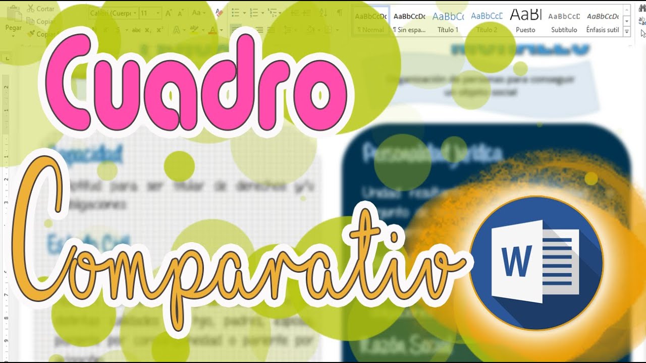 Como Hacer Cuadros Comparativos Bonitos En Word Youtube Images Images And Photos Finder