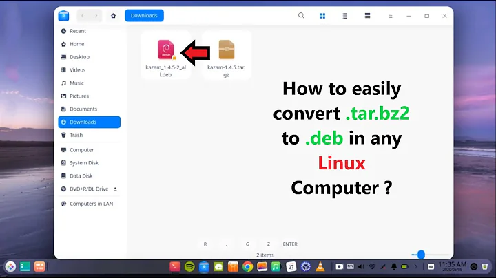 How to easily convert .tar.bz2 to .deb in any Linux Computer ?