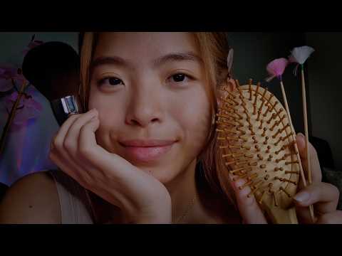 Slow Down with Face, Ear & Hair Brushing 💗 ASMR for Sleep