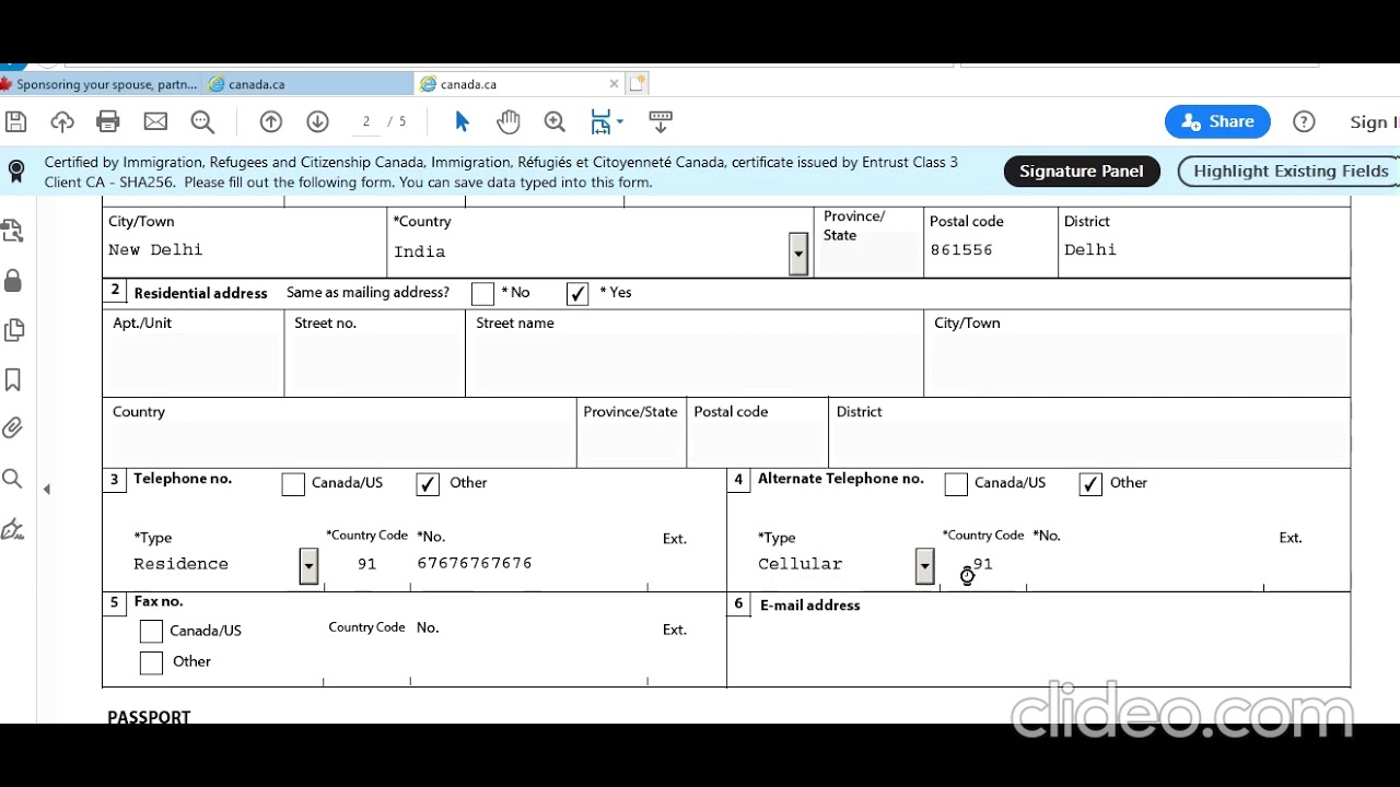 Imm0008 Generic Application Form For Canada Step By Step Full Information For Spouse And Child Youtube