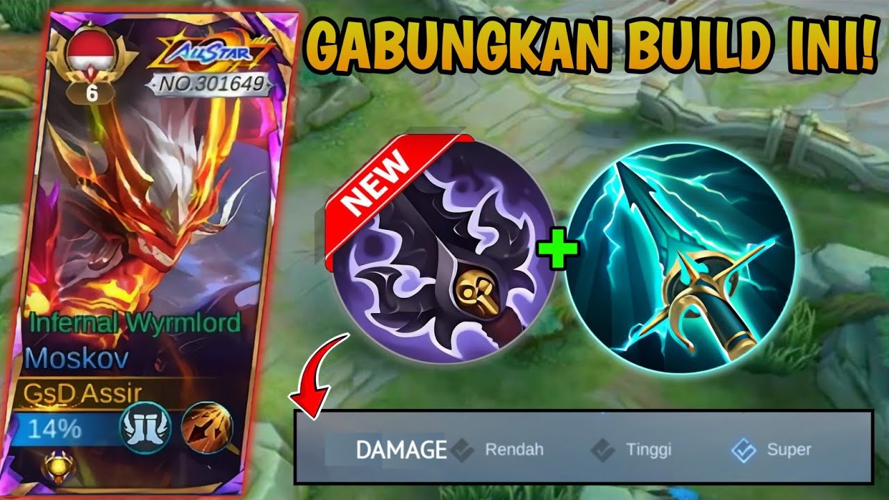 AKU GABUNGKAN KEDUA BUILD INI! WOW, DAMAGE MOSKOV JADI BEGINI 🔥 1 HUT | MLBB!! 