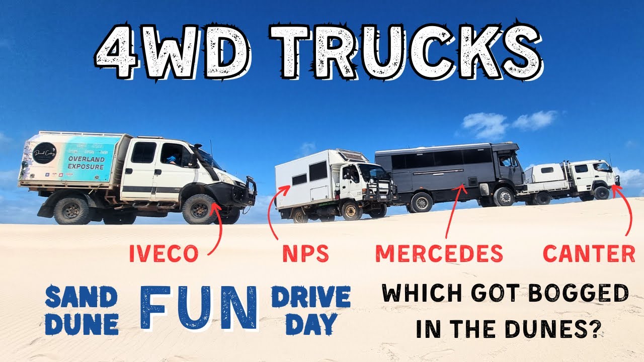 День полноприводных грузовиков на песчаных дюнах Ланселин / Iveco Daily против Isuzu NPS против M...