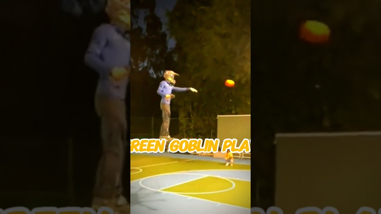 How green goblin plays basketball 