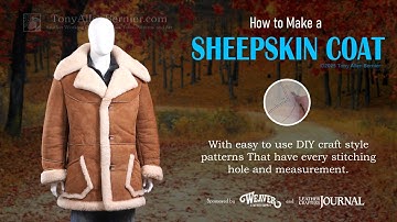 How to make a Sheepskin Coat with DIY Leather Craft Patterns. Shearling Jacket Tutorial.
