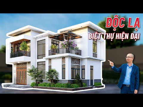 Mẫu Biệt Thự 2 Tầng Mái Bằng Hiện Đại Đẹp Lạ Kỳ Tại Tam Đảo Vĩnh Phúc