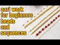 aari work for beginners | basic stitches with beads and sequences | #diy | #130