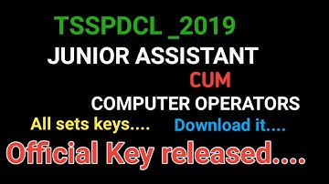 2019 Junior assistant cum Computer operator official key released