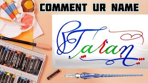 Taran Name Signature Calligraphy Status | How to Draw, Cursive Calligraphy with Cut Marker