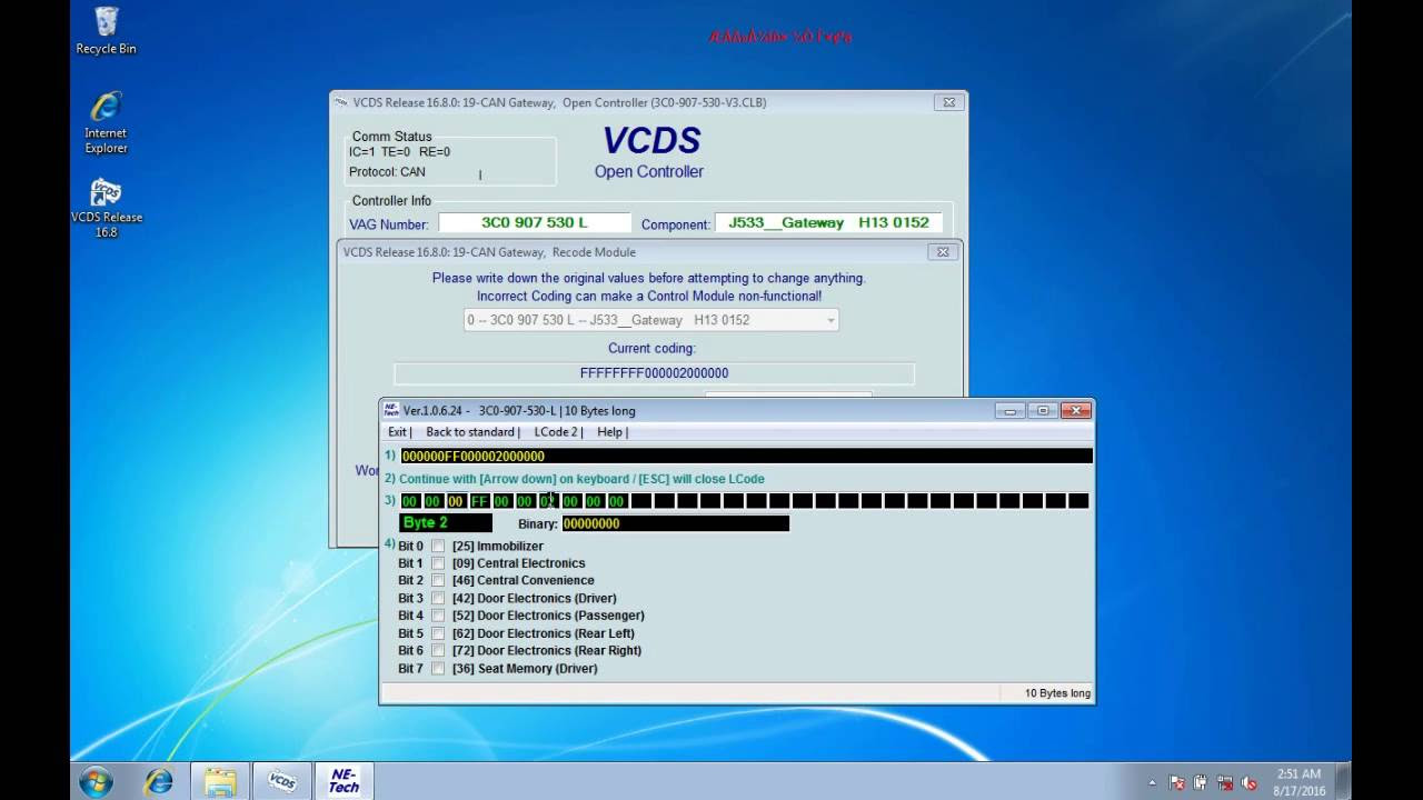 Vagcom 168 VCDS 168 Long coding function