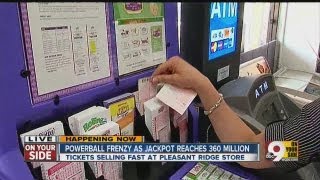 The Powerball jackpot is up to $360 million