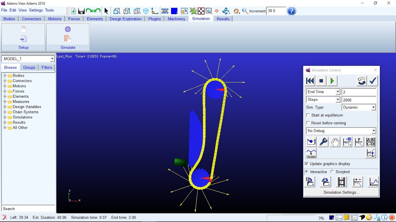 MSC Adams | Machinery: Roller Chain System