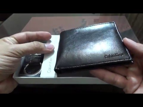 Calvin Klein Bifold With Key Fob Wallet For Men Leather Black Unboxing