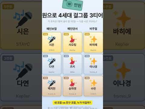 만원으로 4세대 걸그룹 3티어편 #Shorts