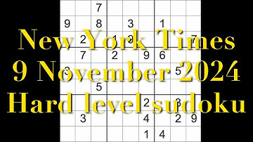Sudoku solution – New York Times 9 November 2024