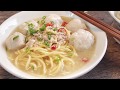 SUPER YUMMY Singapore Teochew Homemade Fishball Noodle Soup Recipe 潮州鱼圆面汤 Singapore Food Recipe