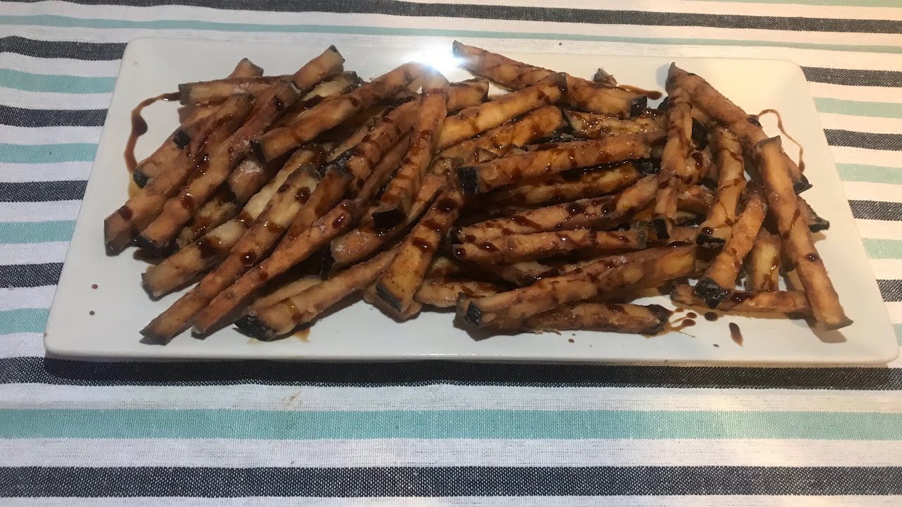 Berenjena frita con miel de caña