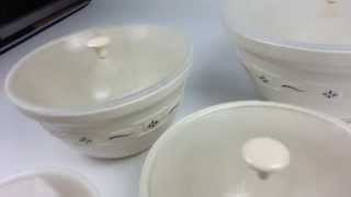 Longaberger Lidded Mixing Bowls - Woven Traditions Heritage Green - Set Of Four