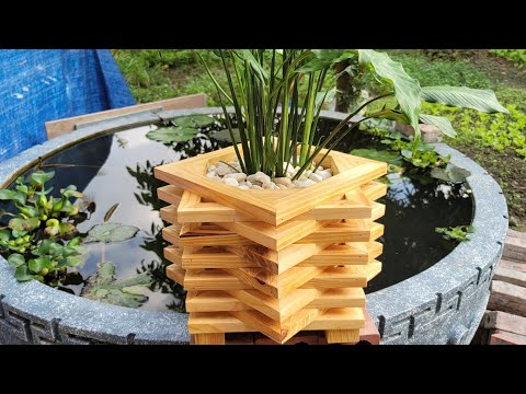 How to make an octagonal flower pot from pine wood.