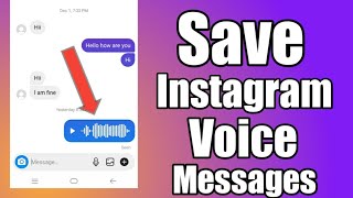 How To Download Instagram Voice Messages | How to Save Instagram Voice Messages |