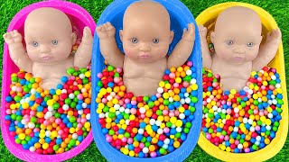 15 Minutes Satisfying Video | Mixing Funny Candy ASMR &amp; Make Up in 3 Bathtubs with Magic M&amp;M's Slime