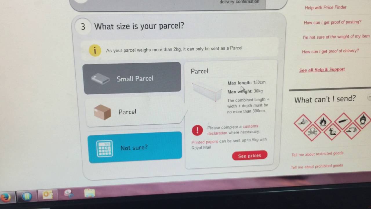 Shipping quote royal mail YouTube