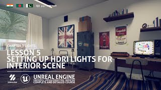 HDRI Lights for Interior | Lesson 5 | Chapter 3 | Hindi | Urdu | हिंदी | اردو | Unreal Engine Course