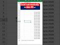 #shorts Fill Date automatically MS EXCEL Used mobile phone #youtubeshort