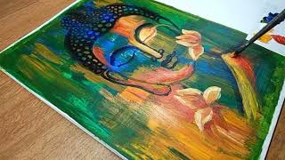 easy buddha painting drawing