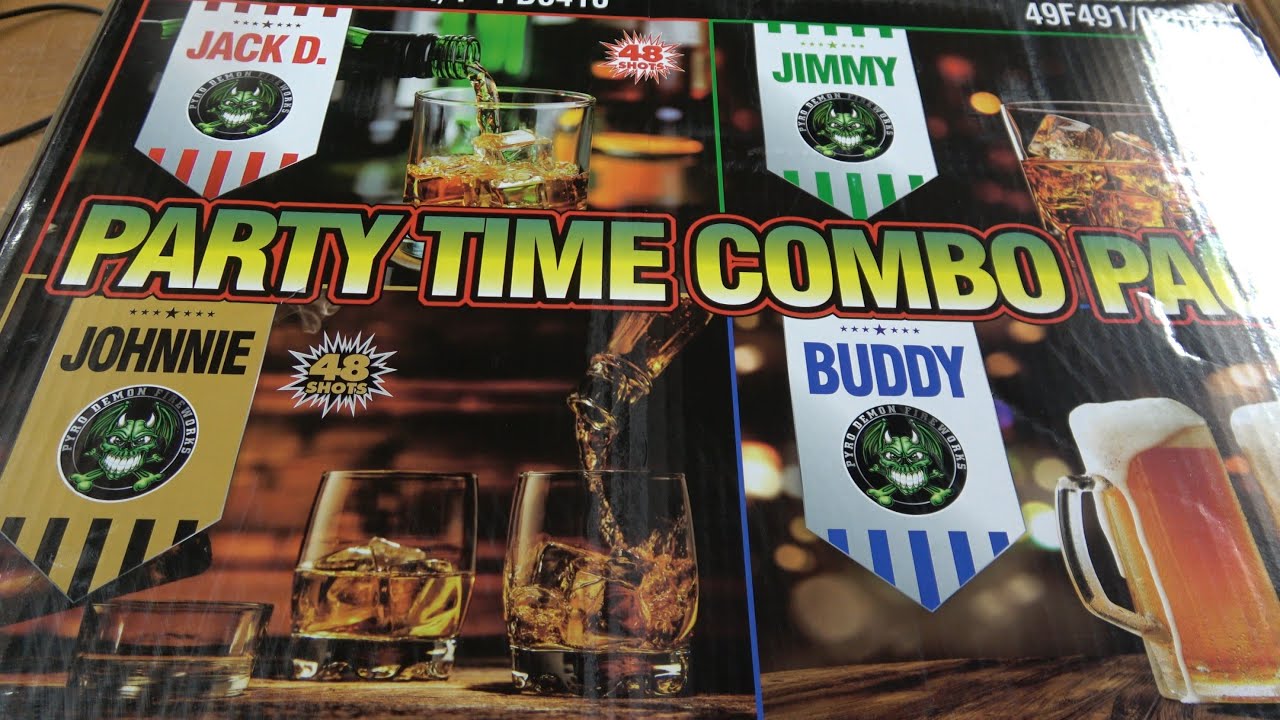 Party Time Combo Pack 1/4 assortment of 48 shot 500g angled cakes by Pyro Demon