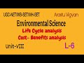 Life Cycle Analysis / Cost Benefits Analysis/ Unit -8 Environmental Science #ugcnet 