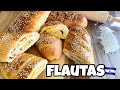 CÓMO HACER FLAUTAS RELLENAS DE JAMON Y QUESO O POLLO -panadería