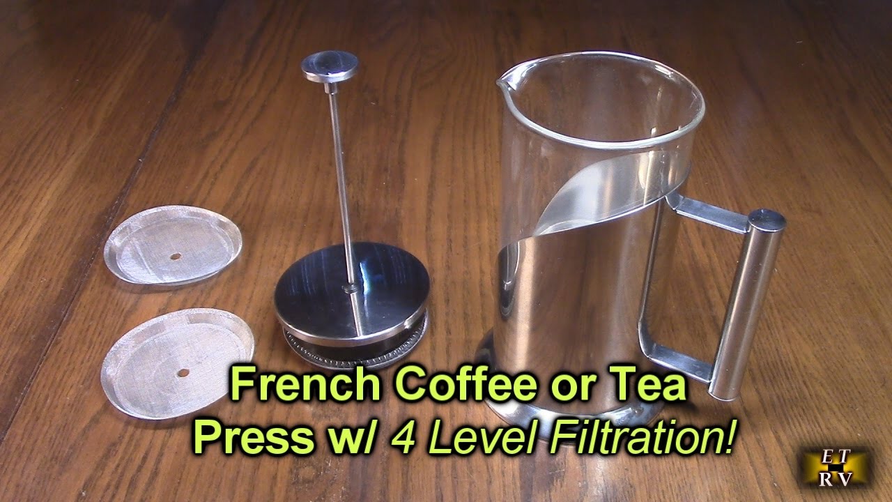 The Original Glass French Press Coffee Maker - Versatile Coffee Press, Tea  Press w/ 4 Level Filtration, BPA Free French Press Stainless Steel Coffee