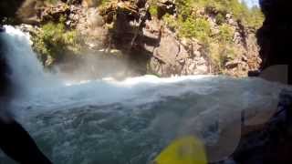 Kayaker saved just before swimming over a 60 foot waterfall!!