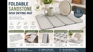 Dorai Home Dish Pad Review| Collapsable Stone Dish Drying Mat | Ultra Absorbent and Quick Drying