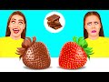 Real Food vs Chocolate Food Challenge | Funny Kitchen Hacks by DaRaDa Challenge