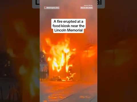 Food kiosk near Lincoln Memorial bursts into flames.