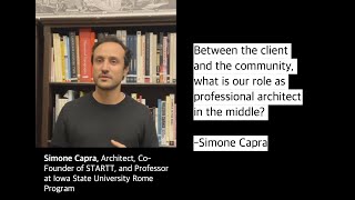 Simone Capra on Architecture and Cities