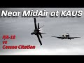 Near MidAir at Austin-Bergstrom Intl - Hornet vs Citation