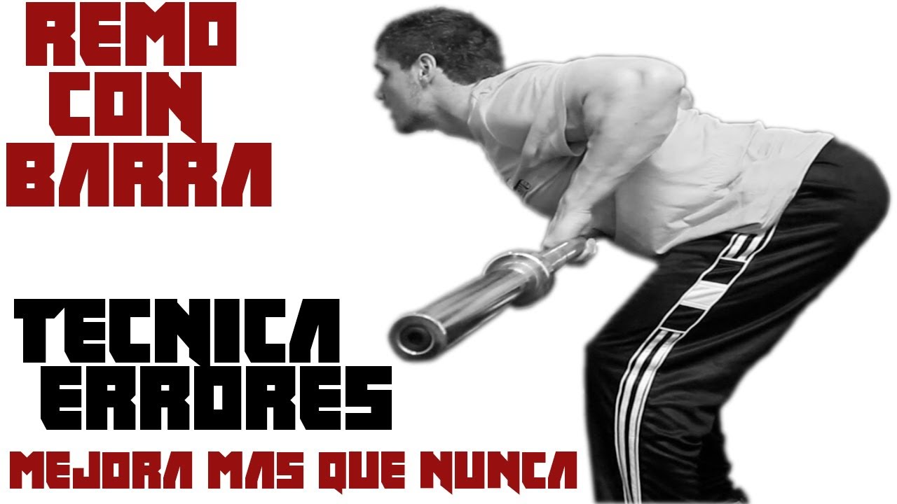 Ejercicio remo con barra de pie
