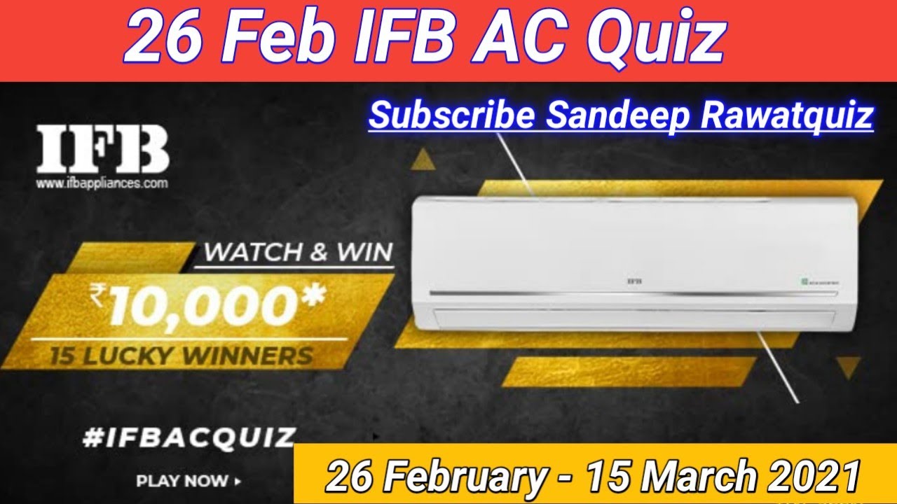 Amazon IFB AC Quiz Answer today | Win 10000 Pay Balance| 26 February 2021 | 