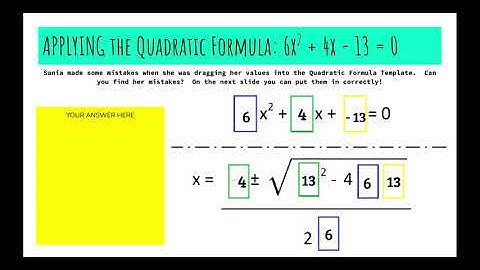 Quadratic Formula Practice - Google Slides