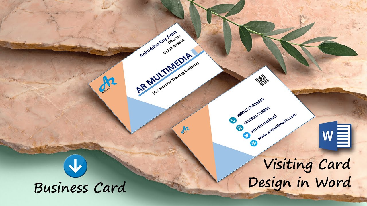 MS Word Tutorial: How to Make Visiting Card in MS Word Business Card  Design Word [AR MULTIMEDIA] In Business Card Template For Word 2007