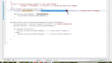 HOW TO VALIDATE  MOBILE NUMBER IN JAVA USING REGEX
