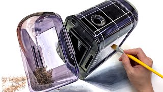 하...뚜껑 열려 버렸읍니다...[전동 연필깎이 그림 그리기 기초디자인 스피드 페인팅 - Pencil sharpener drawing ]