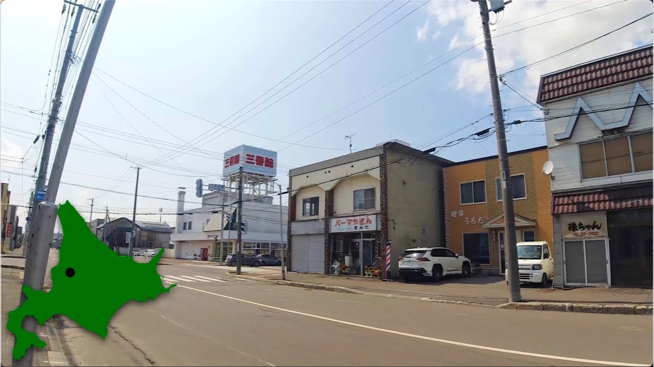 4K Walk Japan　深川市の仲町通り商店街を散歩　2021年6月