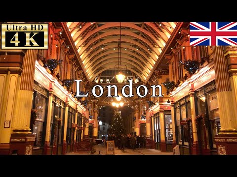 🇬🇧🎄london-christmas-walk---leadenhall-market-christmas-lights---【4k-60fps】