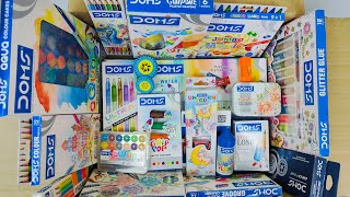Unboxing Classic DOMS Stationery📚Oil Pastels Colour, Sharpener, Magic Pen, Pencil, Cryons Colour etc