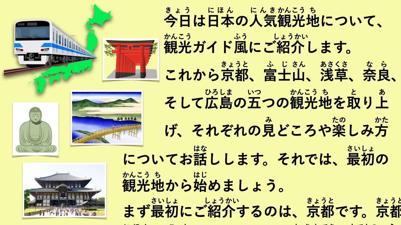 【JLPT N3】旅する日本：人気観光地を音声で巡ろう #49